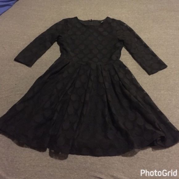 H&M Polka Dot Mesh Overlay Dress Sz S - Picture 5 of 6